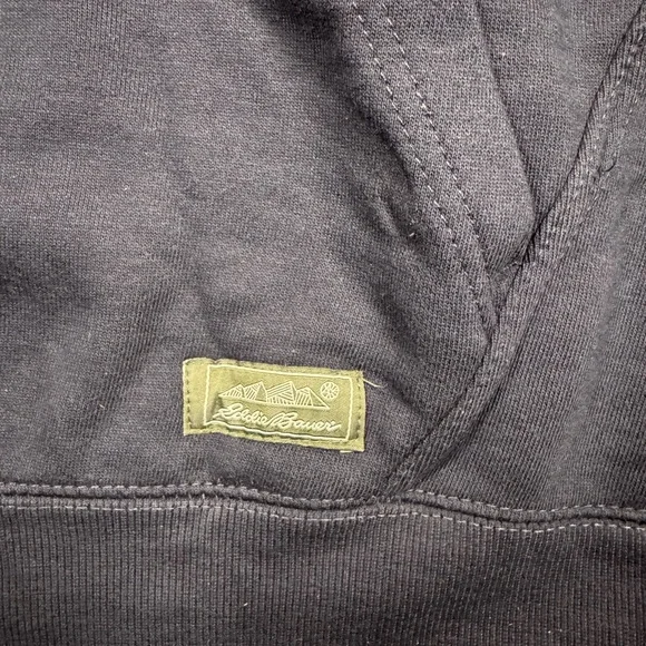 Eddie Bauer Navy Crewneck Hoodie with Fishing Graphic - Picture 4 of 6